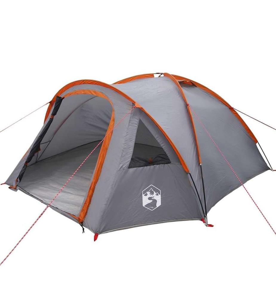 Campingzelt Grau und Orange 308 x 268 x 130 cm Polyester