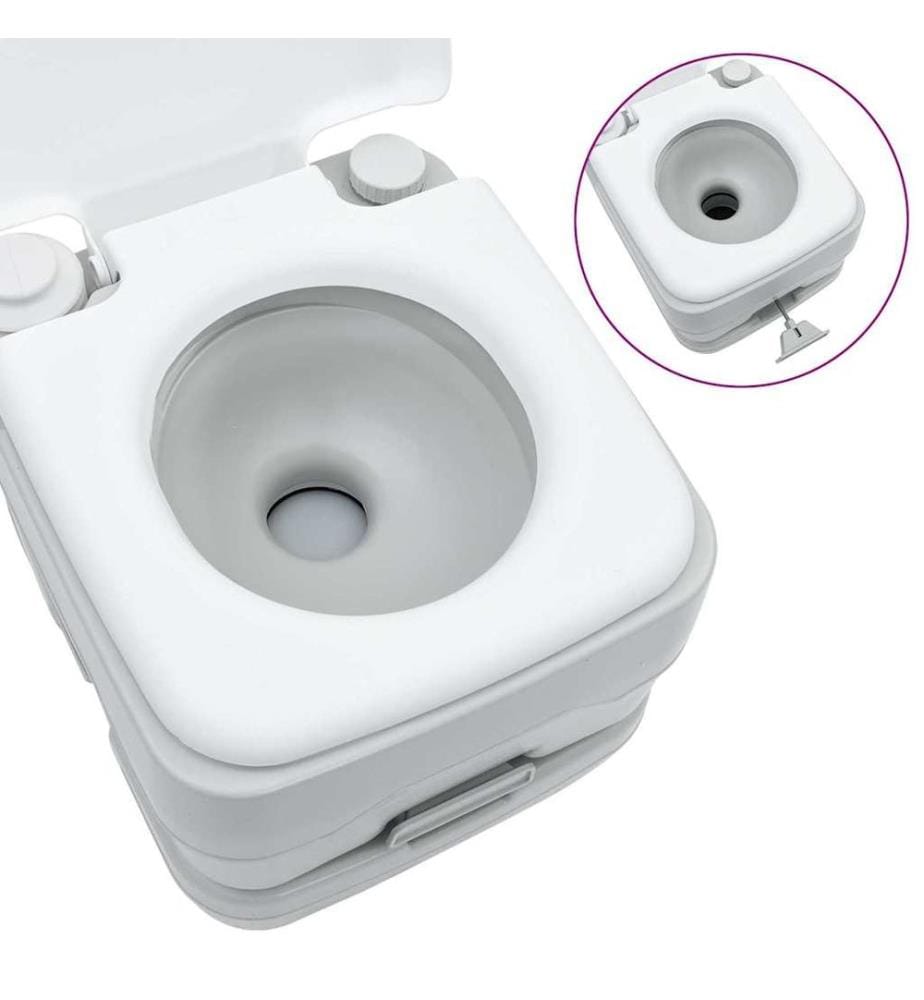 Camping-Toilette Grau und Weiss 41,5 x 36,5 x 30 cm Polyethylen