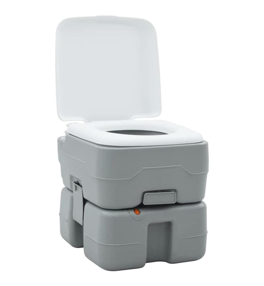 Camping-Toilette Grau und Weiss 41,5 x 36,5 x 37,5 cm