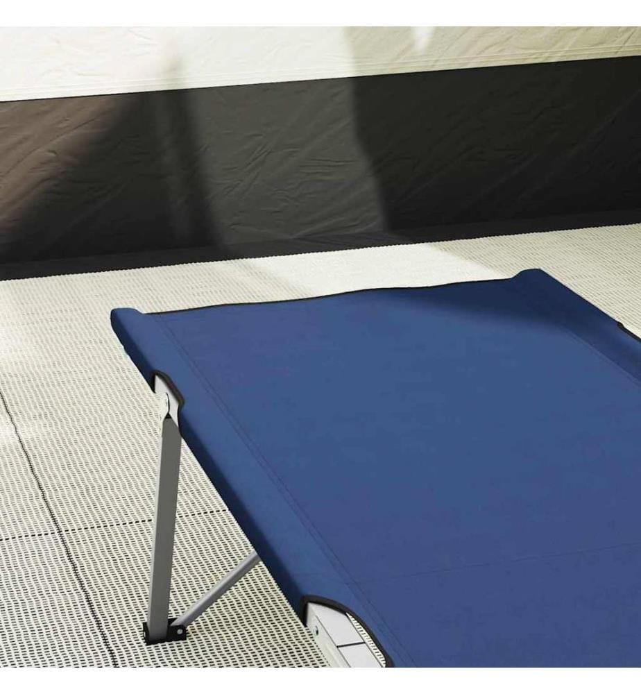 Lit de camping pliant Bleu 194 x 62,5 x 42,5 cm Oxford et acier