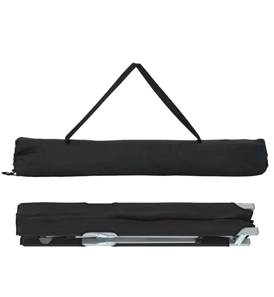 Lit de camping pliant Noir 194 x 62,5 x 42,5 cm Oxford et acier
