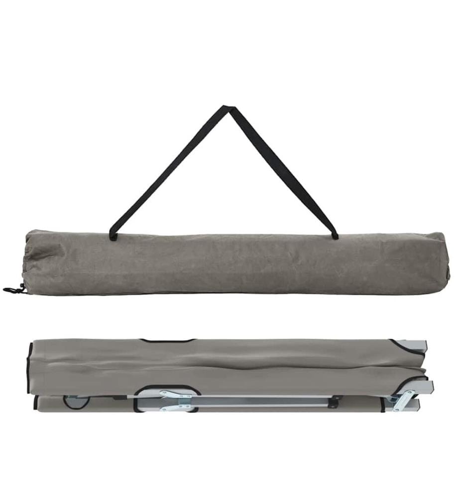Lit de camping pliant Gris 194 x 62,5 x 42,5 cm Oxford et acier