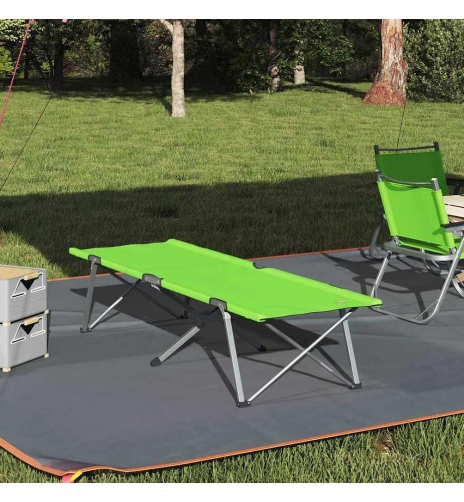 Lit de camping pliant Vert 194 x 62,5 x 42,5 cm Oxford et acier