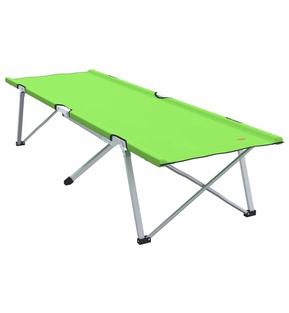 Lit de camping pliant Vert 194 x 62,5 x 42,5 cm Oxford et acier