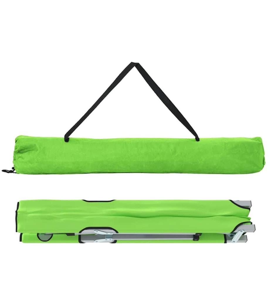 Lit de camping pliant Vert 194 x 62,5 x 42,5 cm Oxford et acier