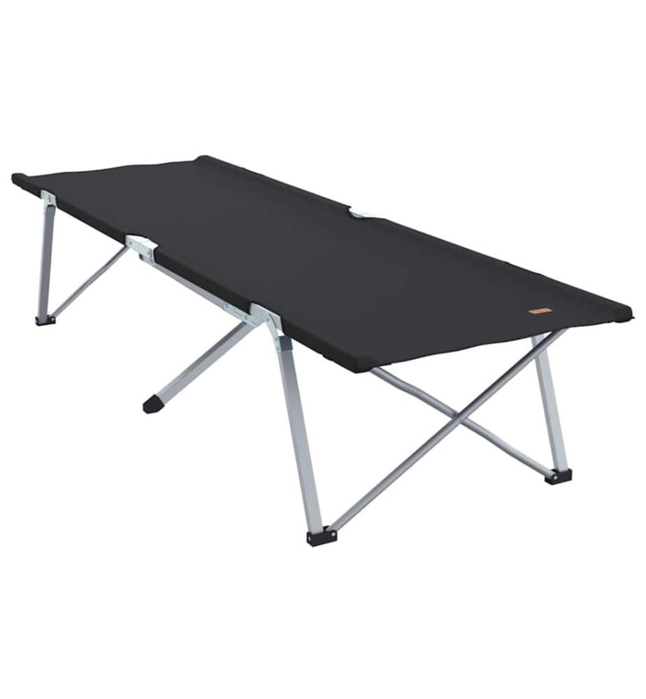 Lit de camping pliant 2 pcs Noir 194 x 62,5 x 42,5 cm