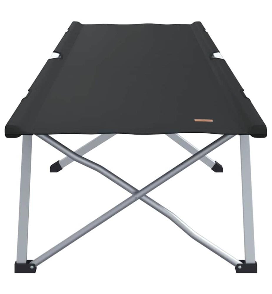 Lit de camping pliant 2 pcs Noir 194 x 62,5 x 42,5 cm