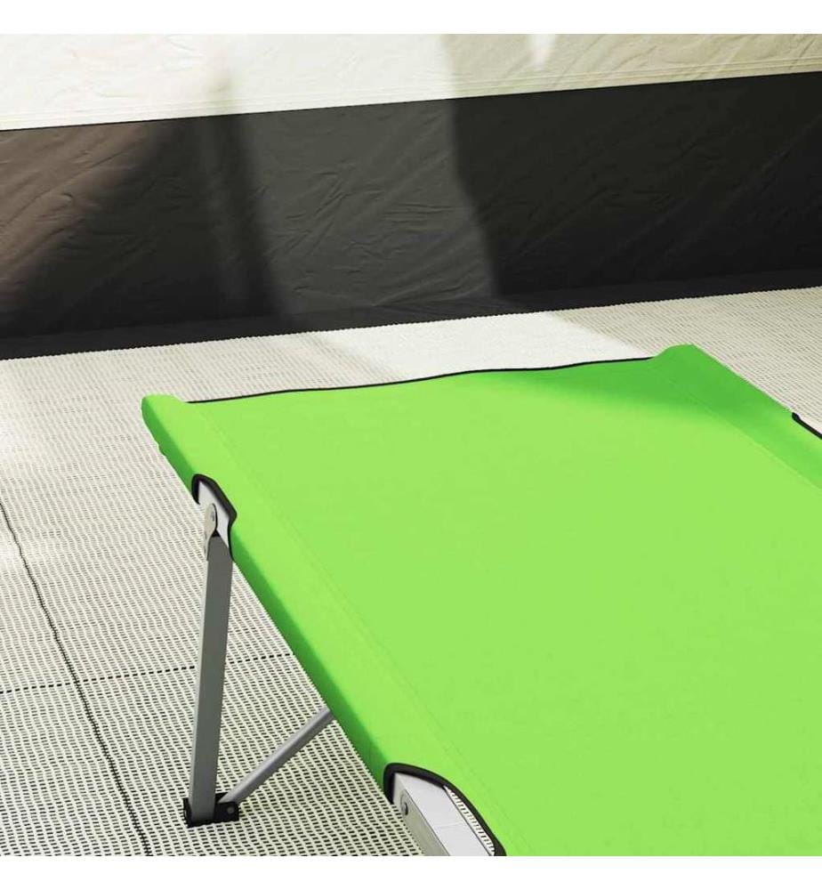 Lit de camping pliant 2 pcs Vert 194 x 62,5 x 42,5 cm