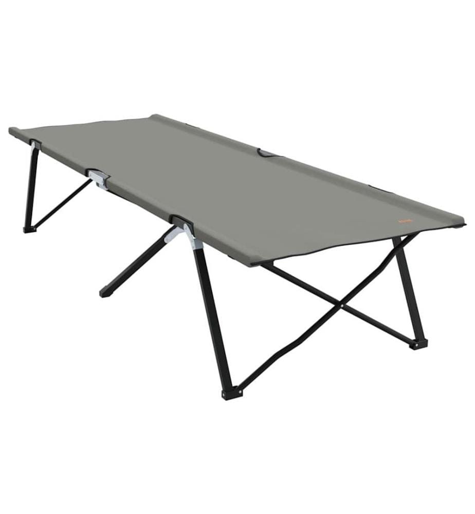 Lit de camping pliant Gris 206 x 76 x 74 cm Oxford et acier