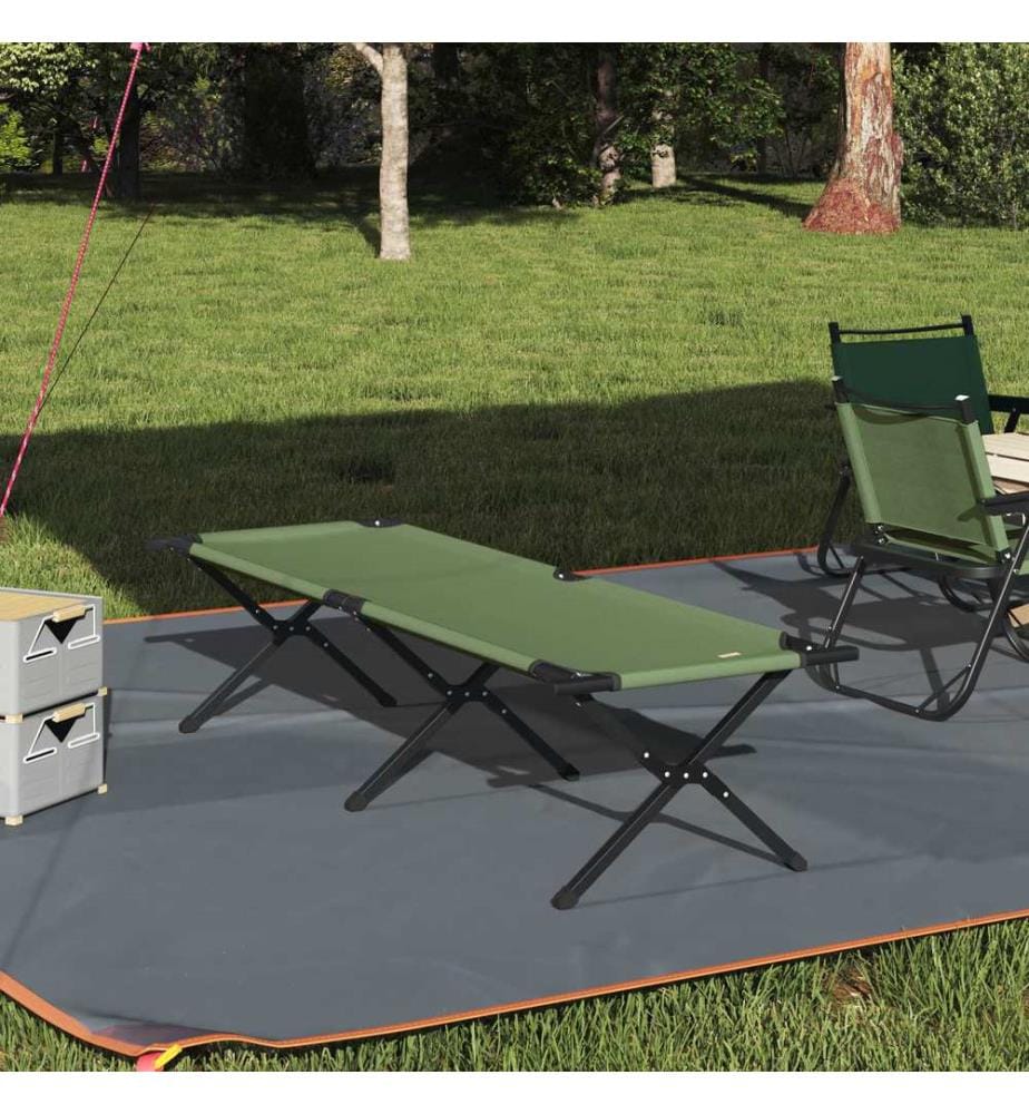 Lit de camping pliant Vert 193 x 69 x 45 cm Tissu Oxford