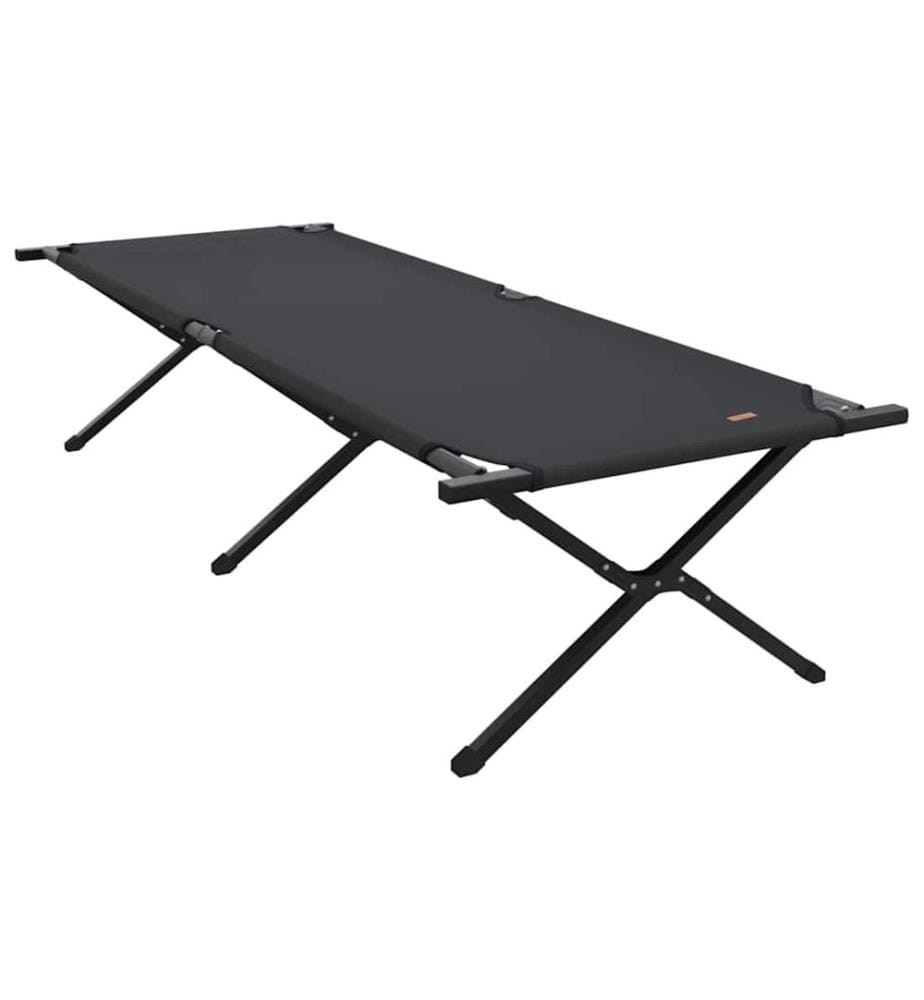 Lit de camping pliant Noir 210 x 80 x 46 cm Tissu Oxford