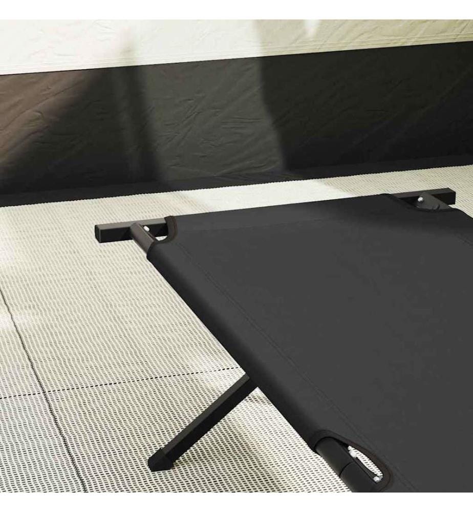 Lit de camping pliant Noir 210 x 80 x 46 cm Tissu Oxford