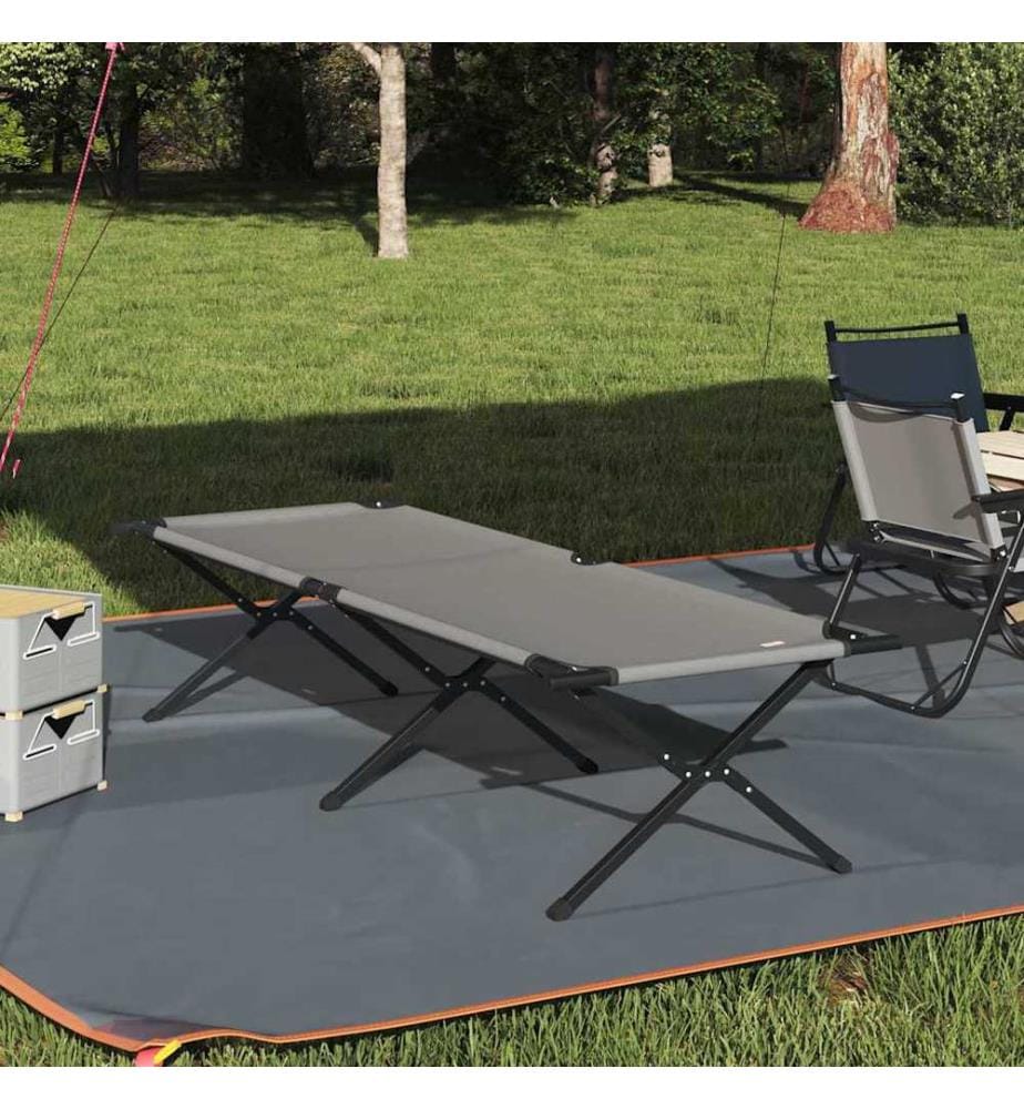 Klapp Schlafbett fürs Camping Grau 210 x 80 x 46 cm
