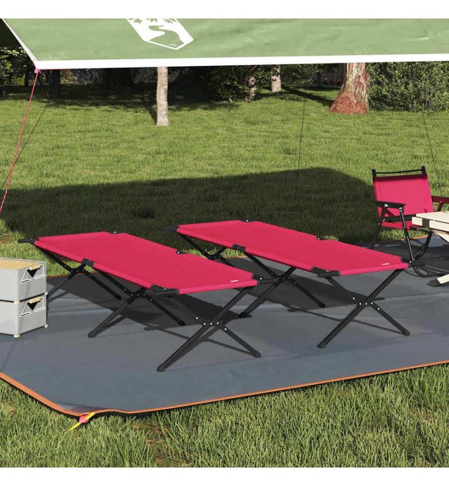 Klapp Schlafbett fürs Camping 2 pcs Rot 210 x 80 x 46 cm