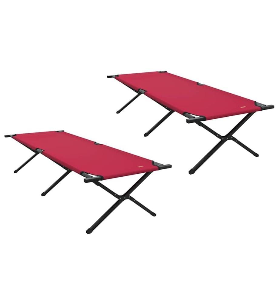 Klapp Schlafbett fürs Camping 2 pcs Rot 210 x 80 x 46 cm
