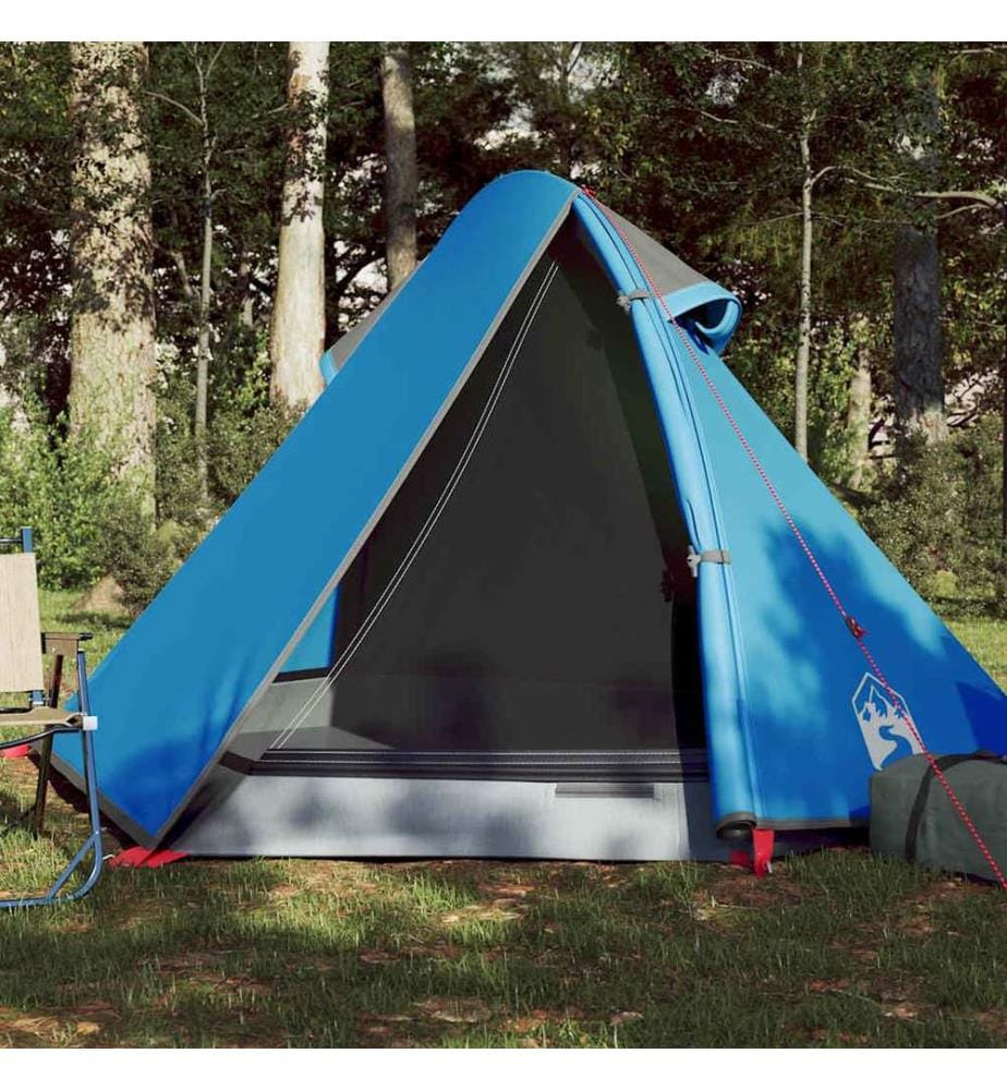 Tente de camping à dôme 2 personnes bleu imperméable