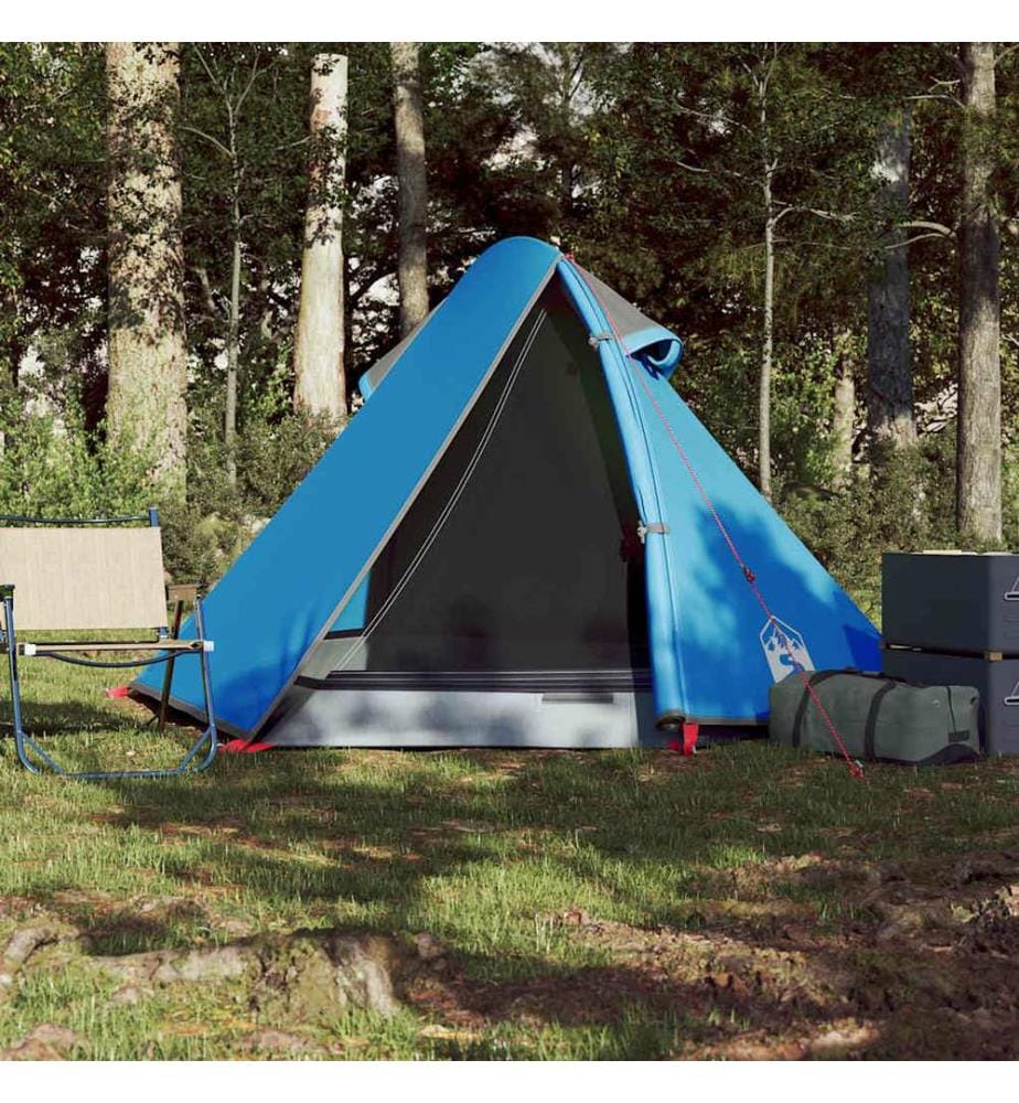Tente de camping à dôme 2 personnes bleu imperméable