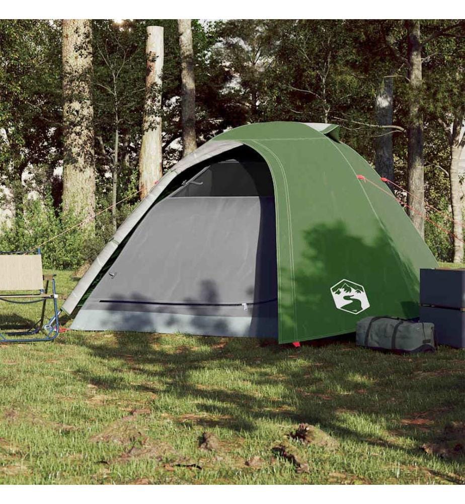 Tente de camping à dôme 4 personnes vert imperméable