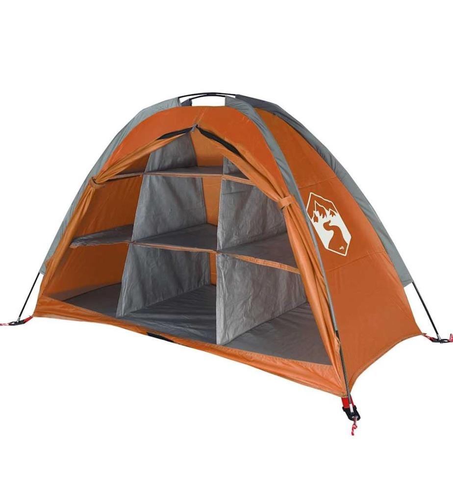 Tente de rangement 9 compartiments gris et orange imperméable