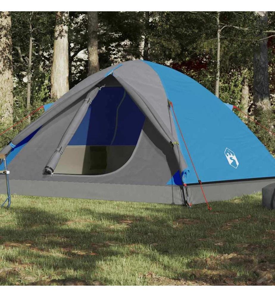 Tente de camping à dôme 6 personnes bleu imperméable