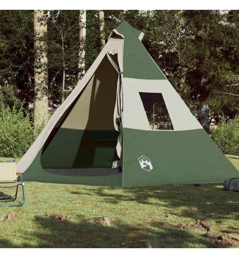 Tente de camping tipi 7 personnes vert imperméable