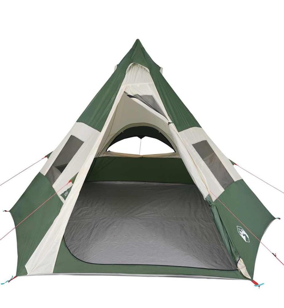 Tente de camping tipi 7 personnes vert imperméable