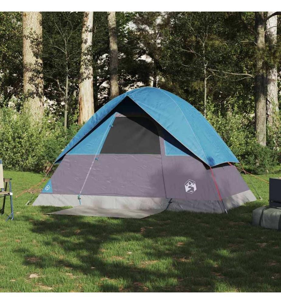 Tente de camping à dôme 2 personnes bleu imperméable