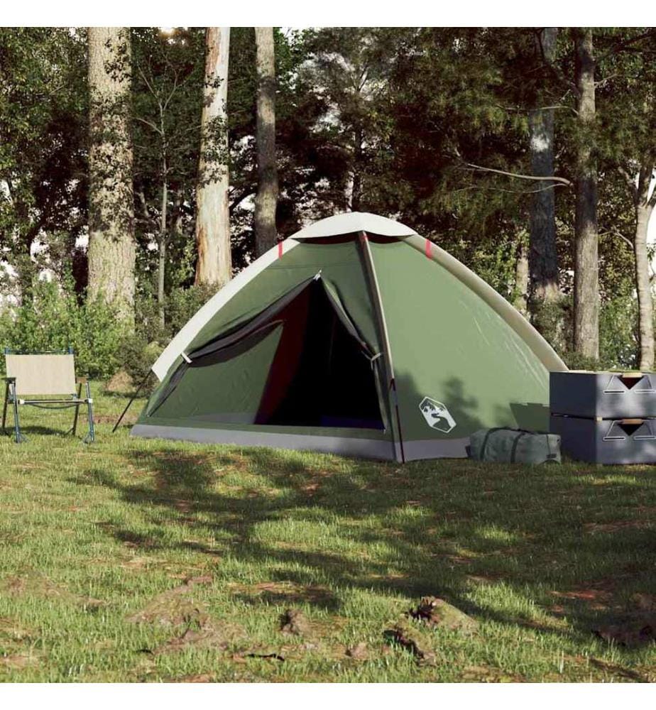 Tente de camping à dôme 4 personnes vert imperméable