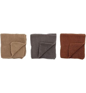 Bloomingville - Torchon à vaisselle Ninna, Coton, Gris, 27 x 27 cm, 3 pièces