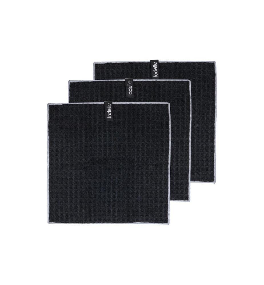 Ladelle - Torchon à vaisselle Mega Waffle Black, 3 pièces