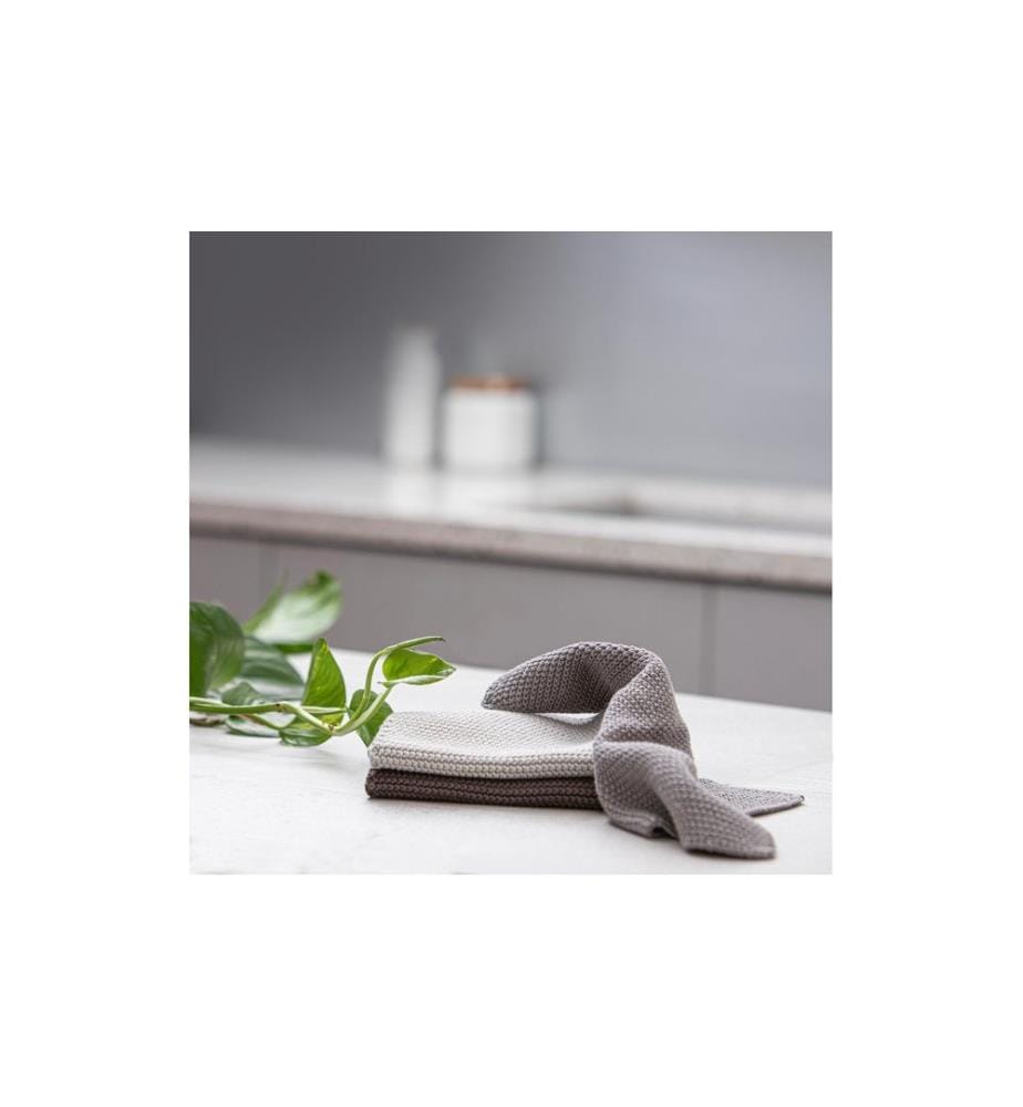 Ladelle - Spültuch Eco Knitted Grau, 3 Stück