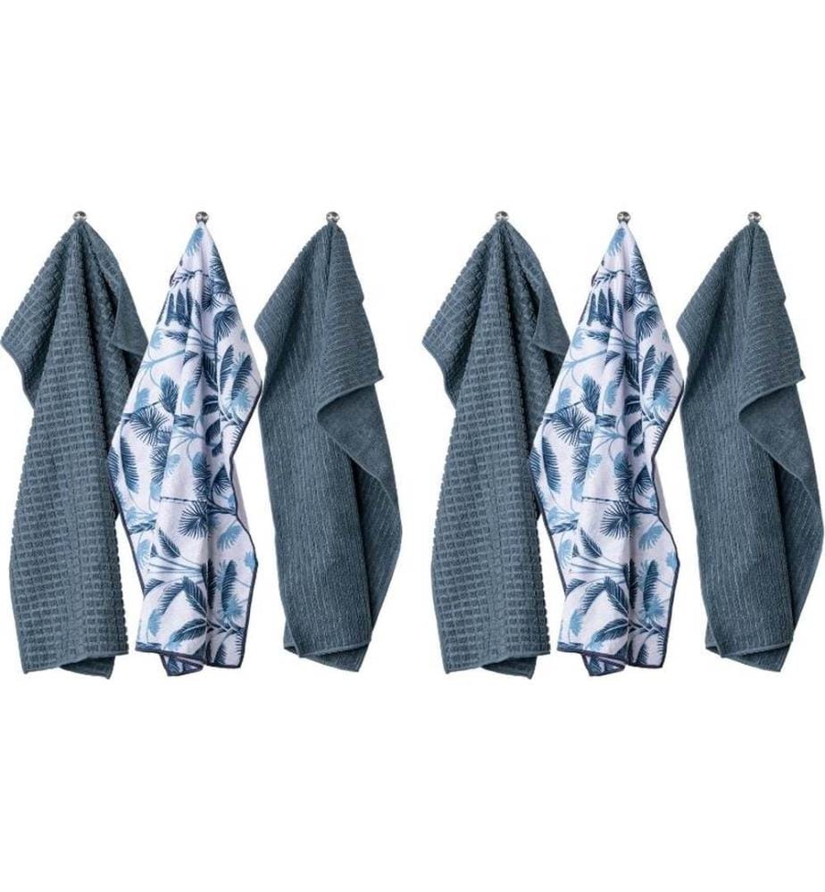 Tiseco - Geschirrtuch Essential 3er Set, Blau