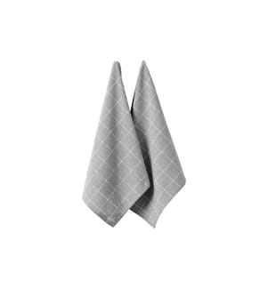 Ladelle - Torchon pour la vaisselle Eco Check 45 x 70 cm, 2 pièces, Gris