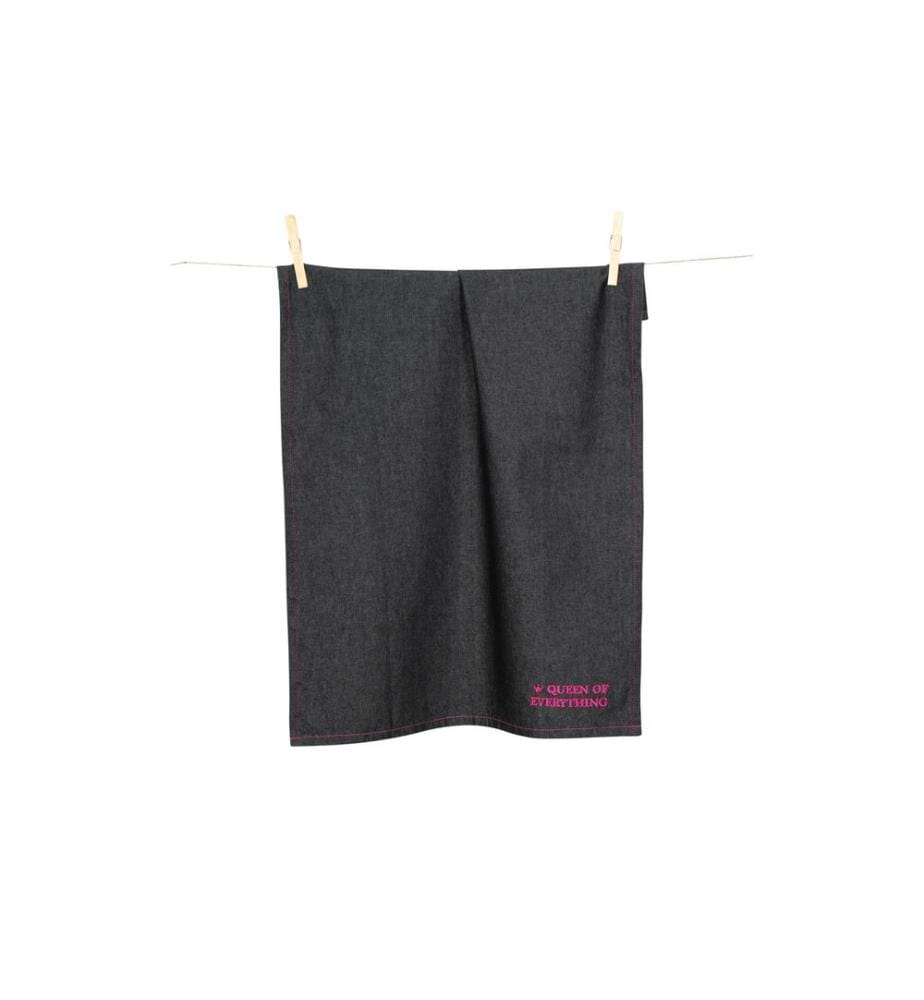 PAD - Geschirrtuch-Set Denim Queen of everything Schwarz