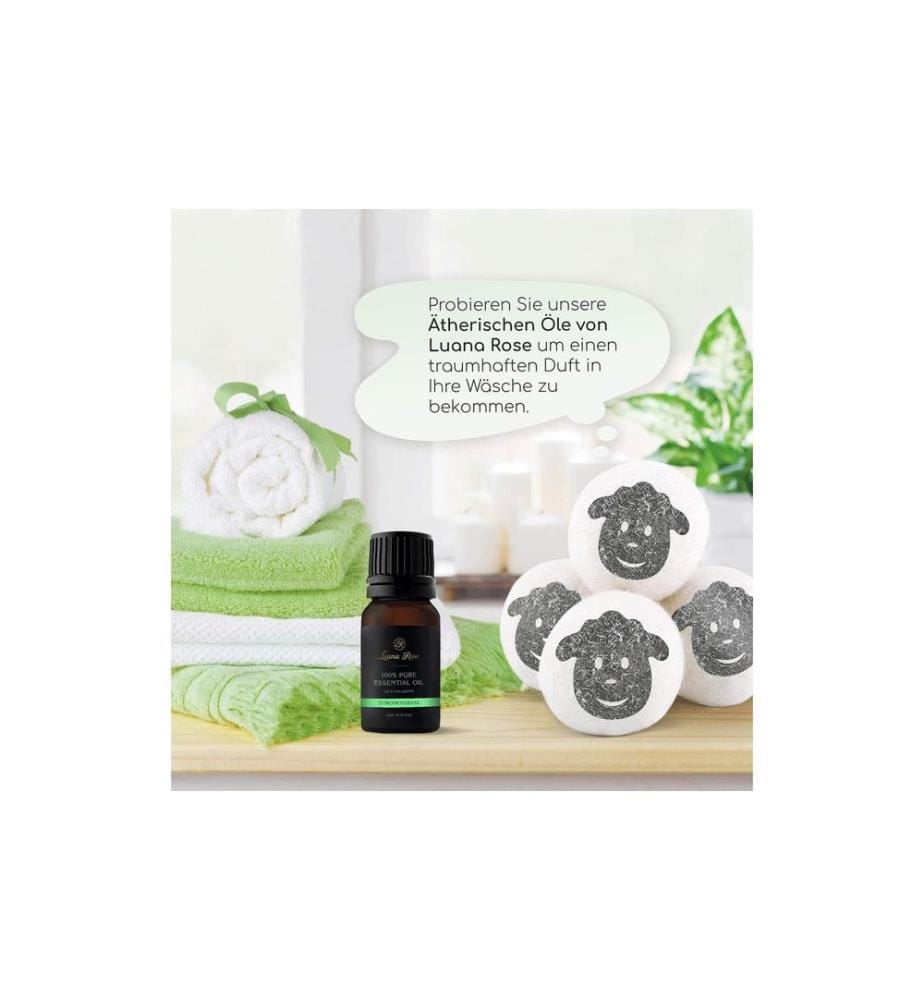 Luana Rose - Balles de séchoir, Blanc, set de 6