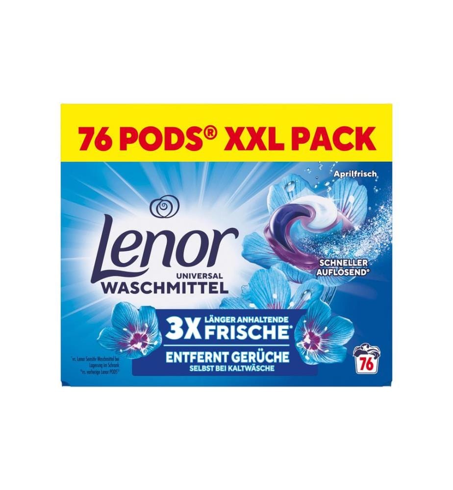 Lenor - Waschmittel Kapseln All-in-1 Pods Aprilfrisch 76 Stück