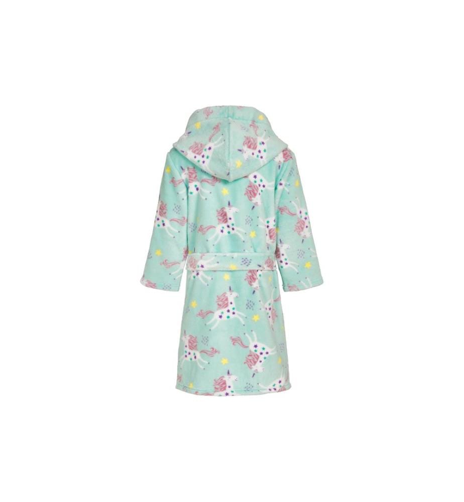 PLAYSHOES - Fleece-Bademantel Einhorn Mint Gr. 122/128