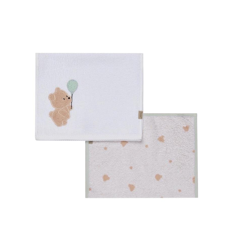 STERNTALER - Serviette pour enfants Ours Bo 2 pièces, blanc