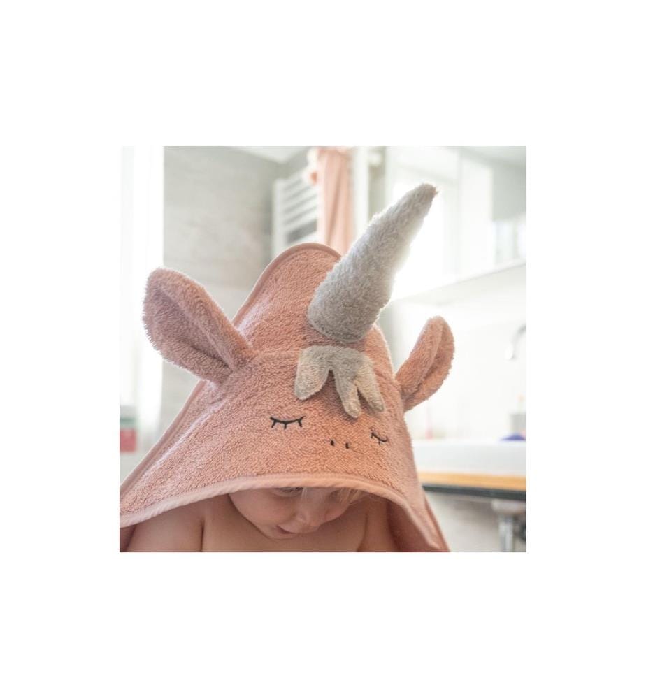 KINDSGUT - Serviette à capuche licorne 75 x 75 cm