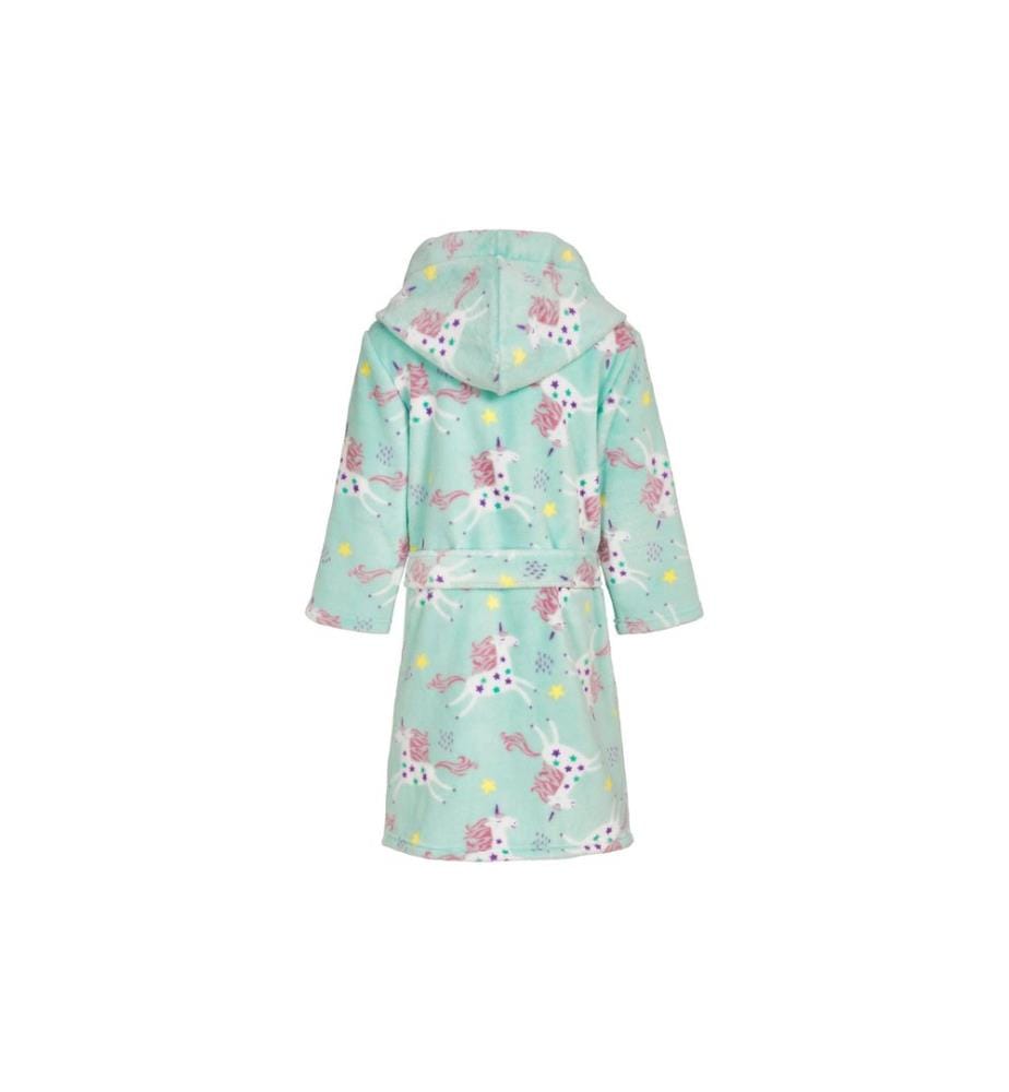 PLAYSHOES - Fleece-Bademantel Einhorn Mint Gr. 110/116