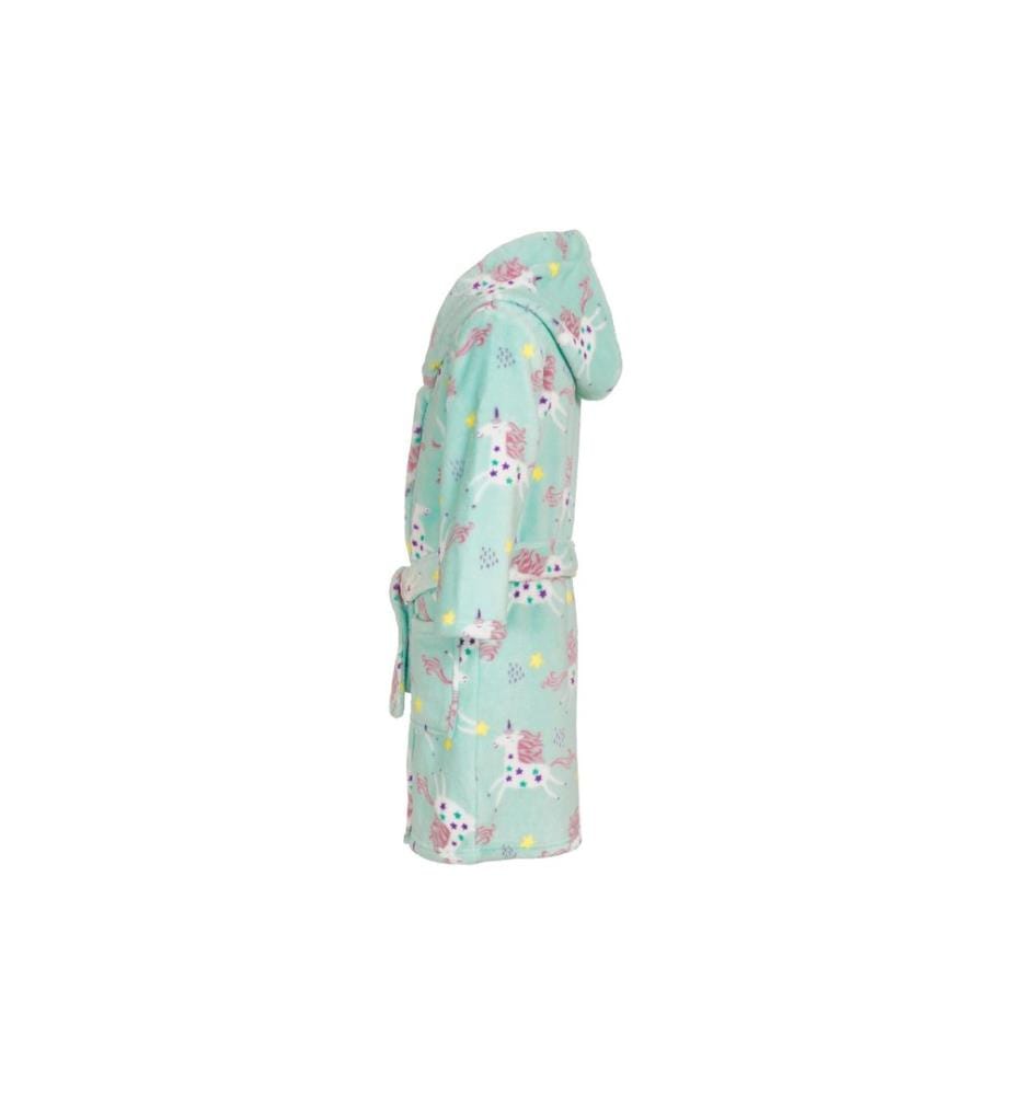 PLAYSHOES - Fleece-Bademantel Einhorn Mint Gr. 110/116