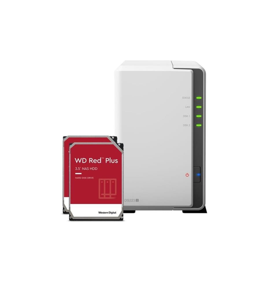 SYNOLOGY - NAS DS223j 2-bay WD Red Plus 8 TB