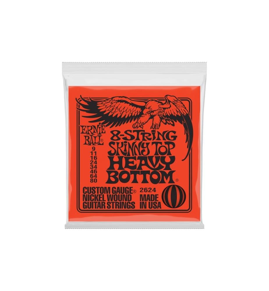 Ernie Ball - Cordes de guitare 2624 8-String Skinny Top HBS – 09-80