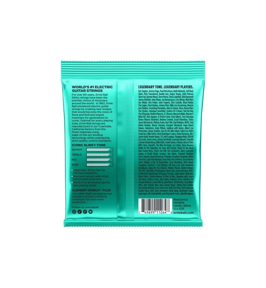 Ernie Ball - Cordes de guitare 3626 Not Even Slinky – 12-56, paquet de 3
