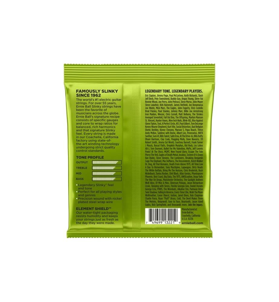 Ernie Ball - Cordes de guitare 3221 Slinky Nickel paquet de 3 – Regular 10 - 46