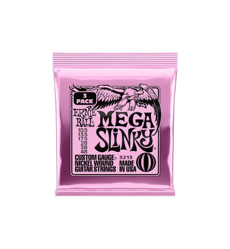 Ernie Ball - Cordes de guitare 3213 Mega Slinky – 48-105, paquet de 3