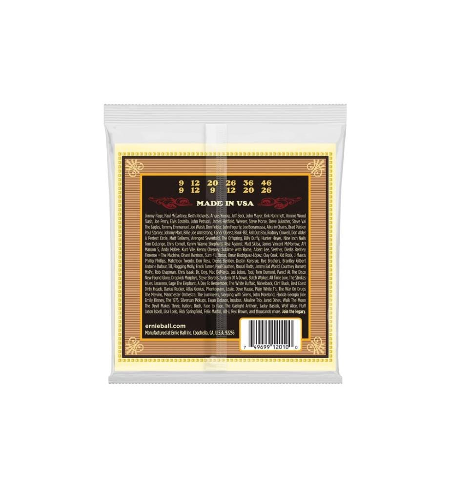 Ernie Ball - Cordes de guitare 2010 Earthwood Bronze – Light 9-46