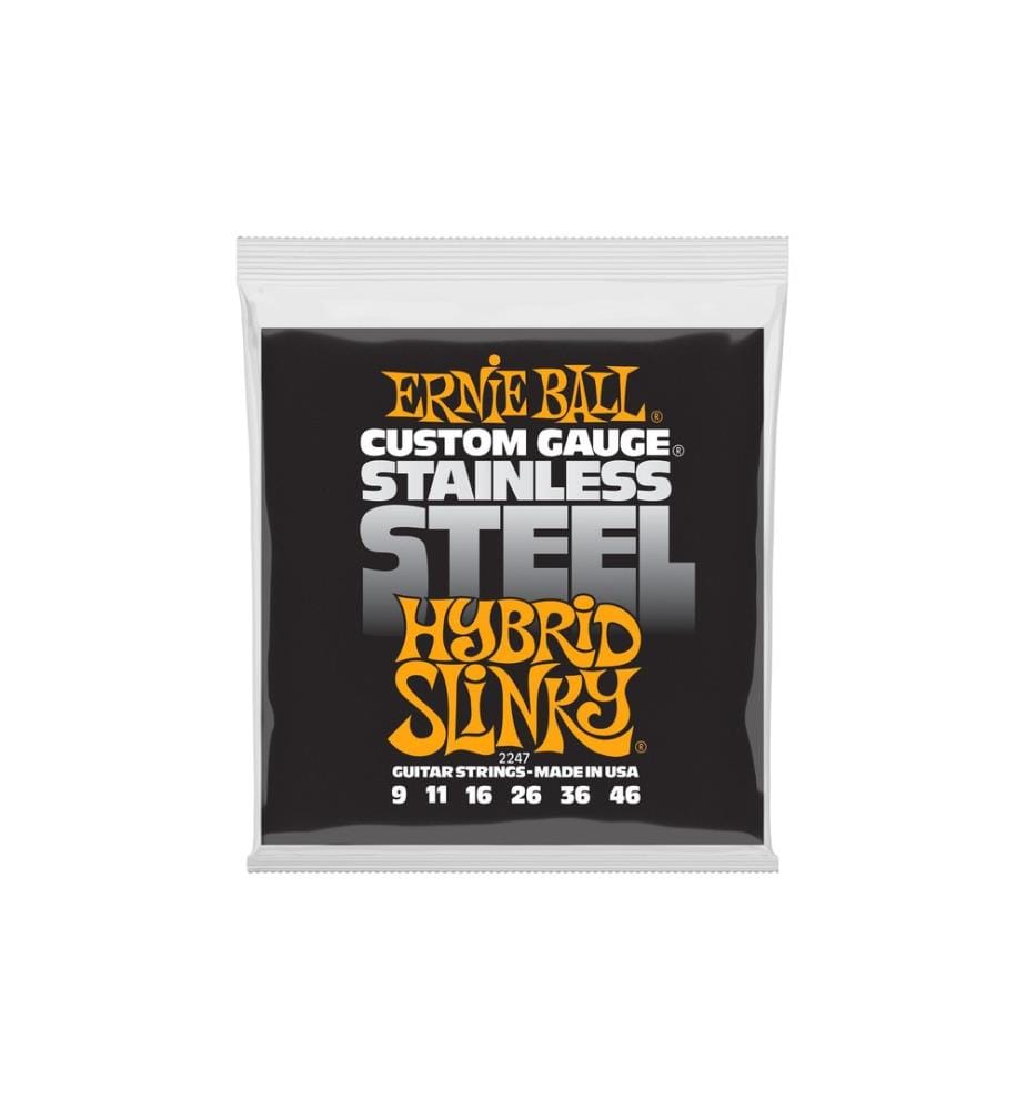 Ernie Ball - Cordes de guitare 2247 Slinky Stainless Steel – Hybrid 09-46
