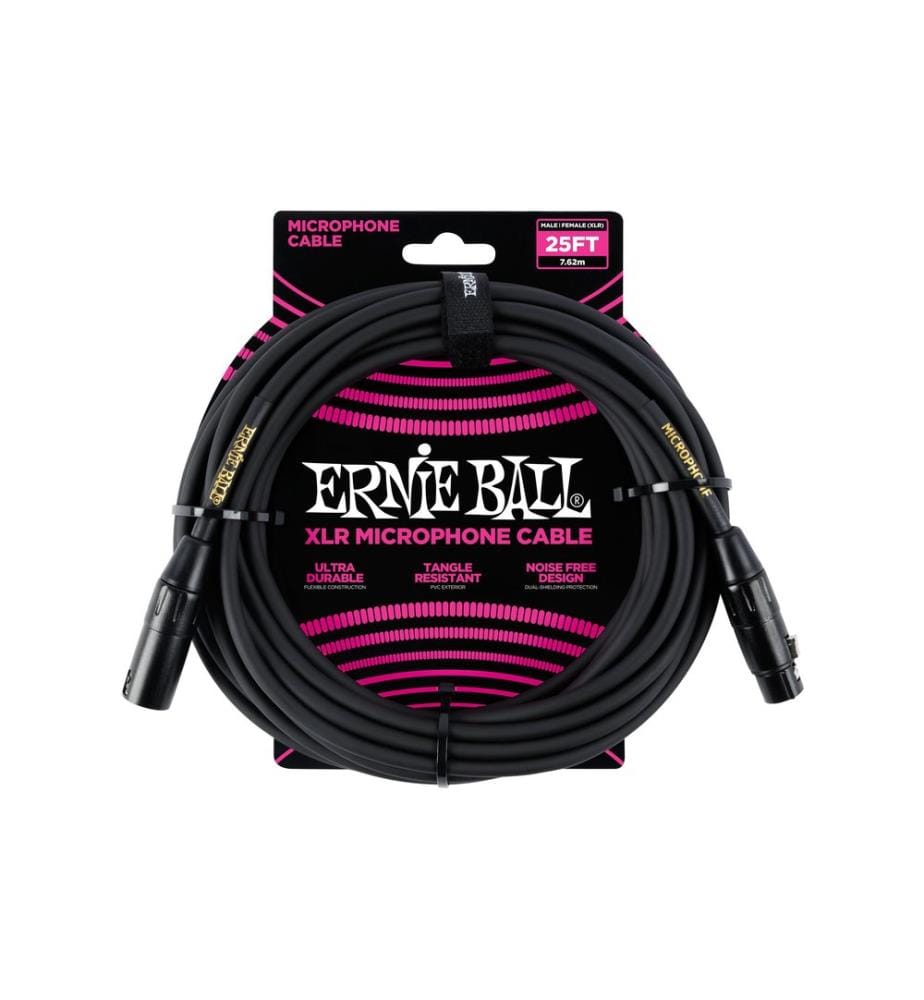Ernie Ball - Câble XLR XLRm-XLRm 7.62 m, Noir