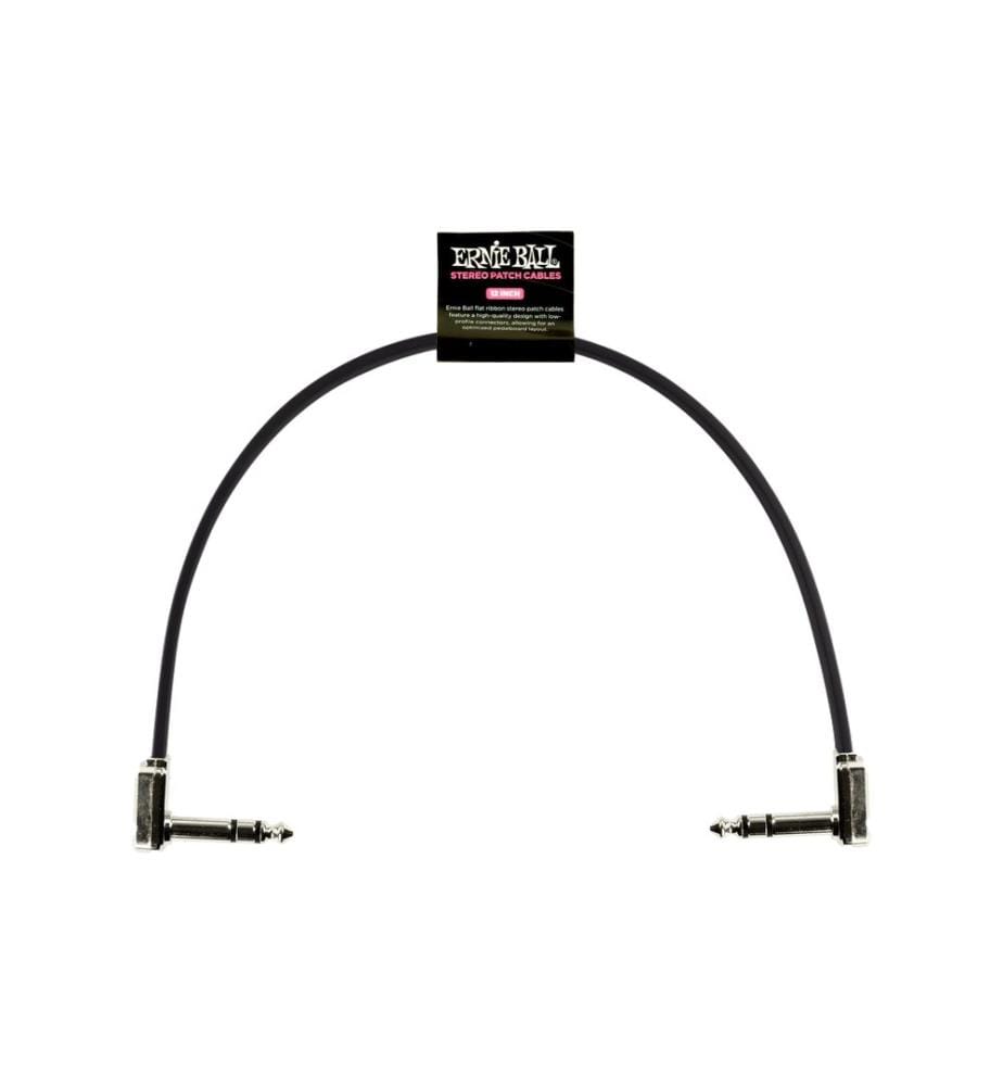 Ernie Ball - Câble patch 6409 Flat Ribbon – 0.3 m, Noir